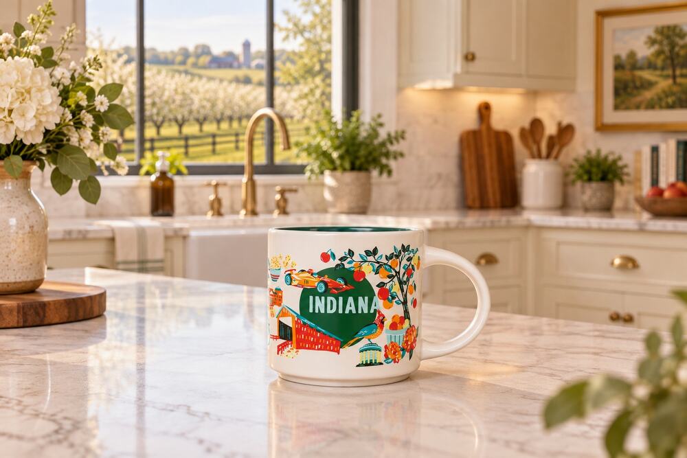 Starbucks Indiana Discovery Series 14oz Mug State Collector Coffee Cup